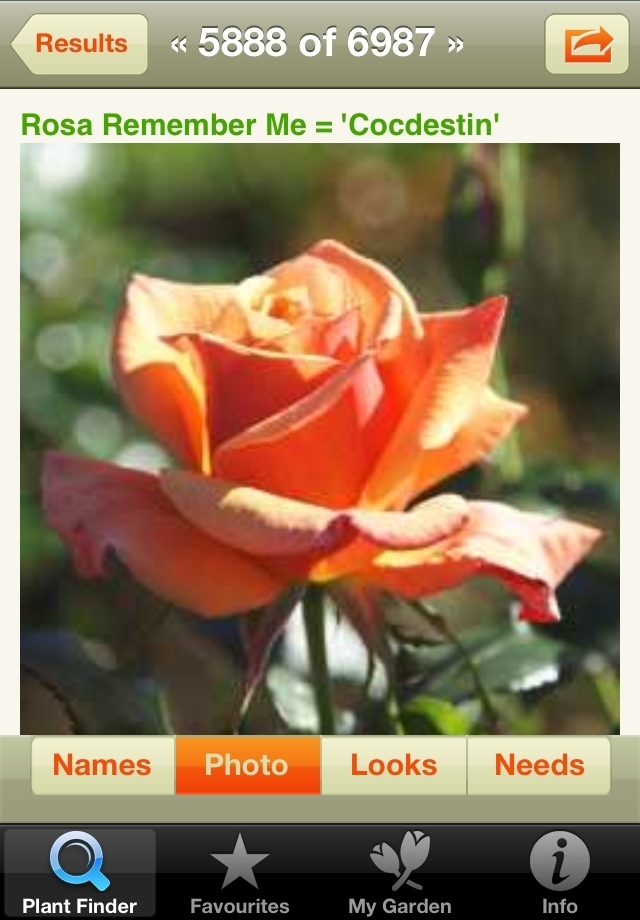 Joy of Plants app Plant Photo screen