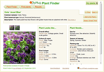 Plant Finder Plant Info