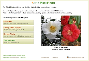 JOP Plant Finder Home