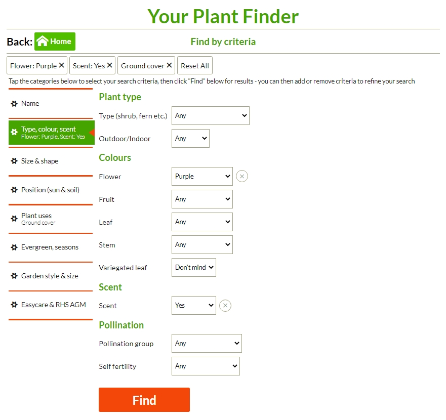 Joy of Plants Plant Finder screenshot